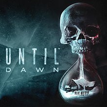 Skull hourglass with "Until Dawn" text.